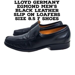 Lloyd Germany Egmond Men's Black Leather Slip On Loafers Size 8.5 F Shoes